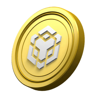 Elemento ornamental de la moneda Binance BNB en la sección de confianza de la comunidad